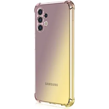 Pouzdro na mobilní telefon Kryt Samsung A13 silikon Shock duhový purpurovo-žlutý (obal neboli pouzdro na Samsung A13)