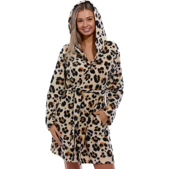 Dámský župan Hnědý i béžový hřejivý župan pro ženy i slečny JAGUAR 1G0521 hnědá l