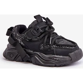 Dívčí tenisky Dětské tenisky zdobené flitry černé Liatoma Boto černá 2958469