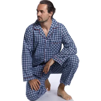 Pánské pyžamo Elegantní límečkové pyžamo pro muže klasické 1PF0045 modrá m