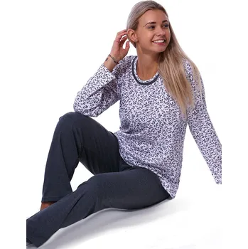 Dámské pyžamo Šedé pyžamo pro ženy či dívky s lístečky 1B2171 šedá xxl