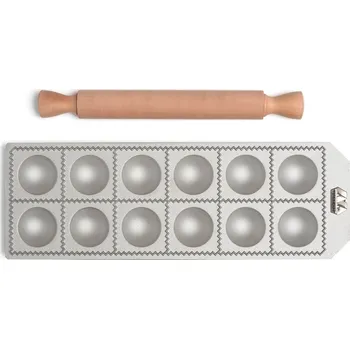 Forma na pečení Marcato Forma na kulaté ravioli, 12 ks + váleček RA-T55X12-CLS