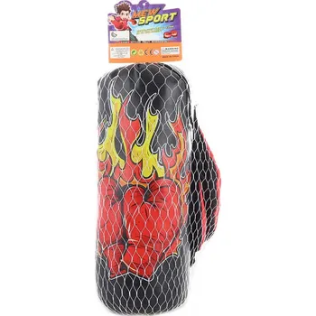 Box Boxovací pytel dětský černý s obrázkem 32cm set s boxerskými rukavicemi | 224228