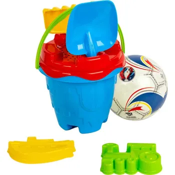 Hračka na písek PL Sada na písek kyblík zámek set s míčem a nástroji plast | 406886