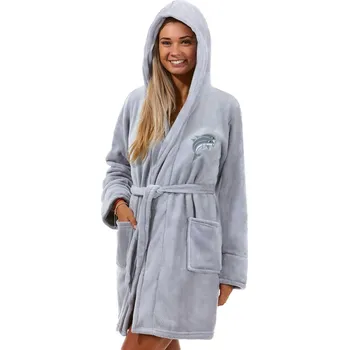 Dámské pyžamo Šedý kojící župan do porodnice huňatý s delfíny 1Z1400 šedá xl