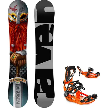Snowboarding Snowboard komplet Raven Dwarf + vázání Fastec FT360 orange Velikost: 157 cm, Velikost vázání: L