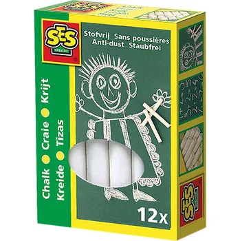 SES CREATIVE Křídy bílé kulaté set 12ks v krabici | 406886