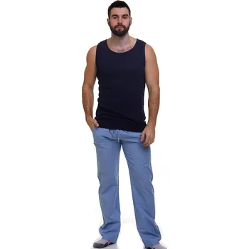 Pánské pyžamo Pánské tílko a pyžamové kalhoty 1P0658 modrá xxl