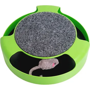 Hračka pro kočku Interaktivní hračka pro kočky - škrabadlo s myškou, kulaté - 25 x 25 x 6,5 cm