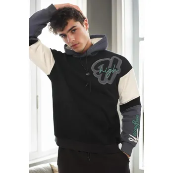 Pánská mikina 71185 Dewberry Embroidered Oversize Mens Sweatshirt-BLACK dewberry černá 2968927