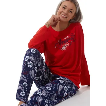 Dámské pyžamo Pyžamo pro ženy Květiny 1B1340 červená 2xl