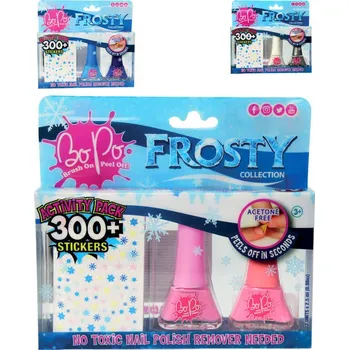 Lak na nehty EP Line BO-PO Frosty lak na nehty slupovací 2ks + samolepky různé druhy | 707667