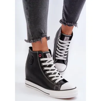 Dámské tenisky Dámské tenisky na klínku Cross Jeans Black Cross Jeans černá 2967798