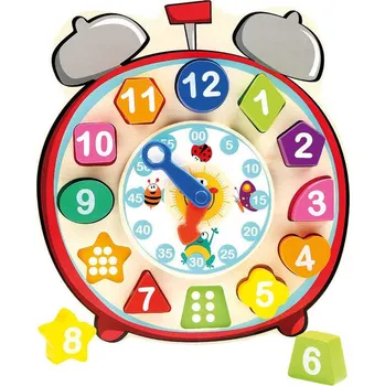 Dřevěná hračka BINO DŘEVO Baby hodiny vkládací budík 13 dílků *DŘEVĚNÉ HRAČKY* | 27