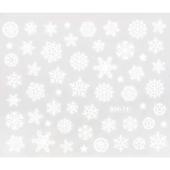 BIO NAILS - Nálepka Vánoce XH-11 bílá