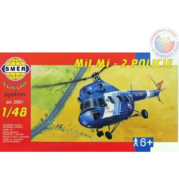 autíčko SMĚR Model helikoptéra Vrtulník Mi 2 Policie 1:48 (stavebnice vrtulníku) | AS72