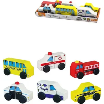 Dřevěná hračka DŘEVO Autíčko baby 10cm set 6ks doplněk k vláčkodráze *DŘEVĚNÉ HRAČKY* | 33