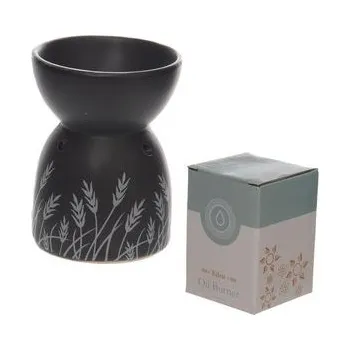 Aroma lampa lampa-aroma, d8x12cm, TRÁVA, černá, DB, výřez, keramika