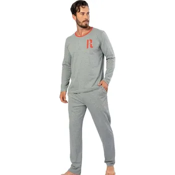 Pánské pyžamo Šedé pyžamo pro muže - Červené R 1P1398 šedá 2xl