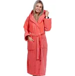 Meruňkový luxusní dlouhý župan na kojení z extra froté NORSKÉ PRUHY 1ZF3031 oranžová s-m