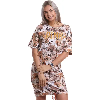 Dámská noční košile Noční košilka pro ženy či dívky Méďové 1C2765 hnědá s