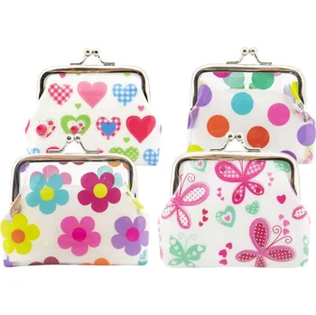 Peněženka dívčí na klip 9x8cm bílá s potiskem 4 druhy | 27