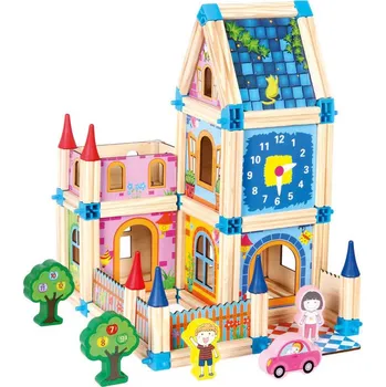 ostatní stavebnice MERTENS DŘEVO Stavebnice zámek 128 dílků *DŘEVĚNÉ HRAČKY* | 3077