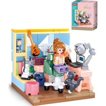 Stavebnice Sluban SLUBAN Mini Handcraft Studentský pokoj 216 dílků + 1 figurka STAVEBNICE | 30887