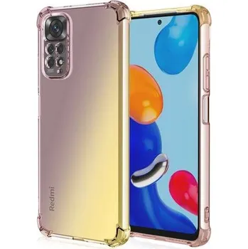 Pouzdro na mobilní telefon Kryt Xiaomi Redmi Note 11 silikon Shock duhový purpurovo-žlutý (obal neboli pouzdro na Xiaomi Redmi Note 11)