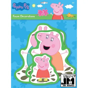 samolepka JIRI MODELS Samolepky pěnové set 3ks wall decor Peppa Pig | AS214