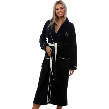 Dámský župan Tmavě modrý i bílý župan na kojení s límcem z krásného huňatého materiálu do porodnice 1Z1339 modrá l