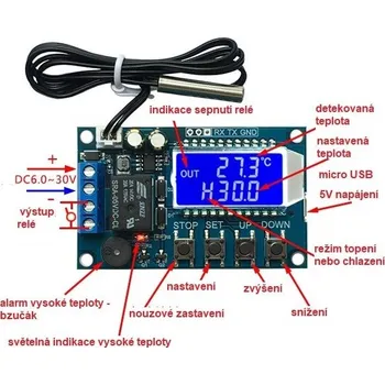 Termostat XY-T01 digitální termostat -50 až + 110°C