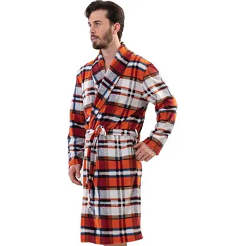 Pánský župan Župan pánský teplý fleece heat 1Z1301 oranžová xl