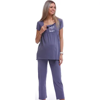 Dámské noční prádlo Pyžamo těhotenské a kojící 1D0884 šedá l