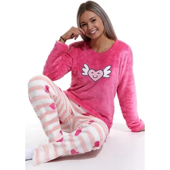 Dámské pyžamo Huňatá souprava na zimu pro ženy Láska nebeská 1Z1160 růžová xl