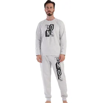 Pánské pyžamo Šedé HŘEJIVÉ pánské pyžamo z bavlny DONE 1P1565 šedá xxl