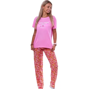 Dámské pyžamo Růžové i žluté květované jemné luxusní pyžamo pro ženy či dívky GOOD THINGS are 1B1940 růžová l