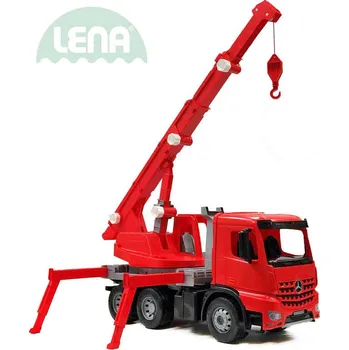 autíčko LENA Auto jeřáb Mercedes Arocs 70cm funkční červený plast | 31