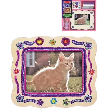 kreativní sada DŘEVO Zdobení rámečku kreativní sada s barvičkami a ozdobami v krabici | 65554