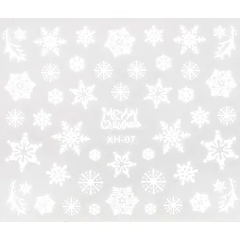BIO NAILS Nálepka Vánoce XH-07 bílá