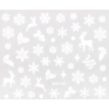 BIO NAILS Nálepka Vánoce XH-06 bílá