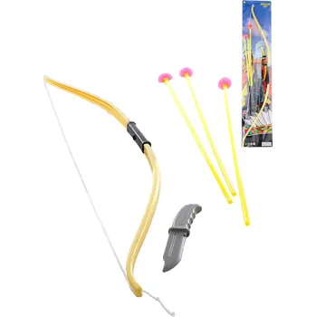 Indiánský set luk se 3 šípy na přísavku + nůž malý indián plast | 224228