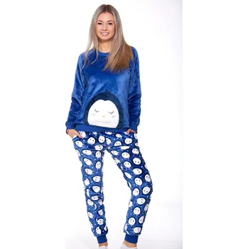 Dámské pyžamo Pyžamo extra teplé pro ženy Tučňáček 1Z0914 modrá xl