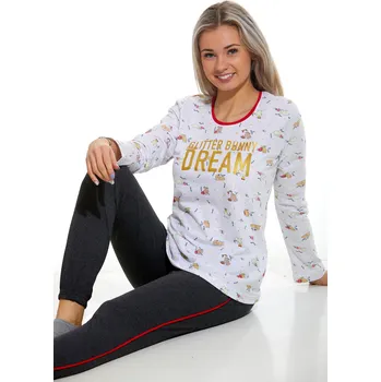 Dámské pyžamo Dámské pyžamo comfort Vánoční 1B1030 vzorovaná XL