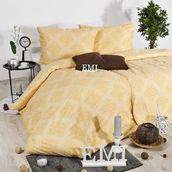 Povlečení ornament Exclusive satén žluté EMI: Standardní set jednolůžko obsahuje 1x 200x140 + 1x 90x70