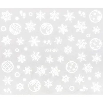 BIO NAILS Nálepka Vánoce XH-28 bílá