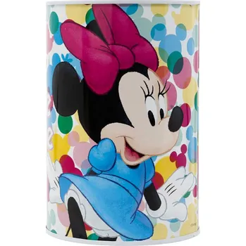 Pokladnička Pokladnička válec Disney Minnie Mouse 10x15cm dětská kasička kovová | AS37
