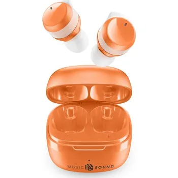 Sluchátka TWS bezdrátová špuntová sluchátka Music Sound FLOW, oranžová