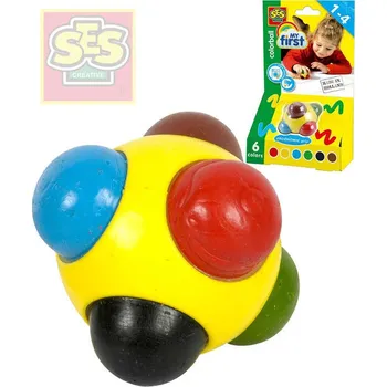 kreativní sada SES CREATIVE Kulička voskovka barevná baby kreslící 6 barev pro miminko | 65554