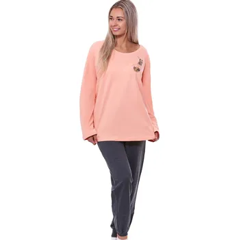 Dámské pyžamo Pyžamo pro plnoštíhlé ženy, zlaté pírko - teplé 1TB0001 oranžová 2xl